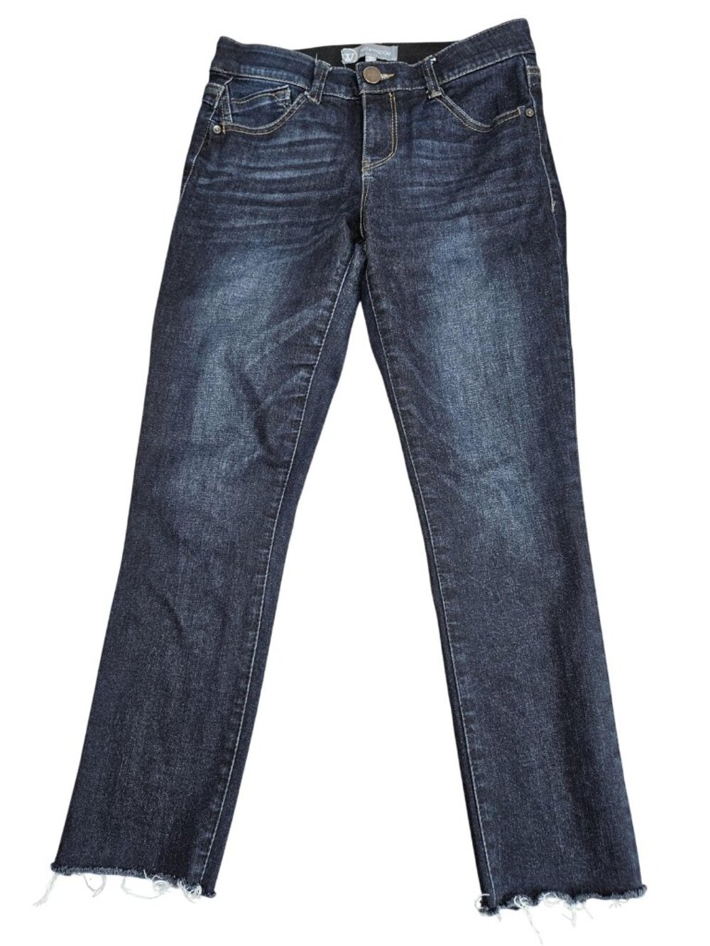 Wit & Wisdom Skinny Jeans Womens 2P Blue Dark Wash Mid Rise Raw Hem Stretch